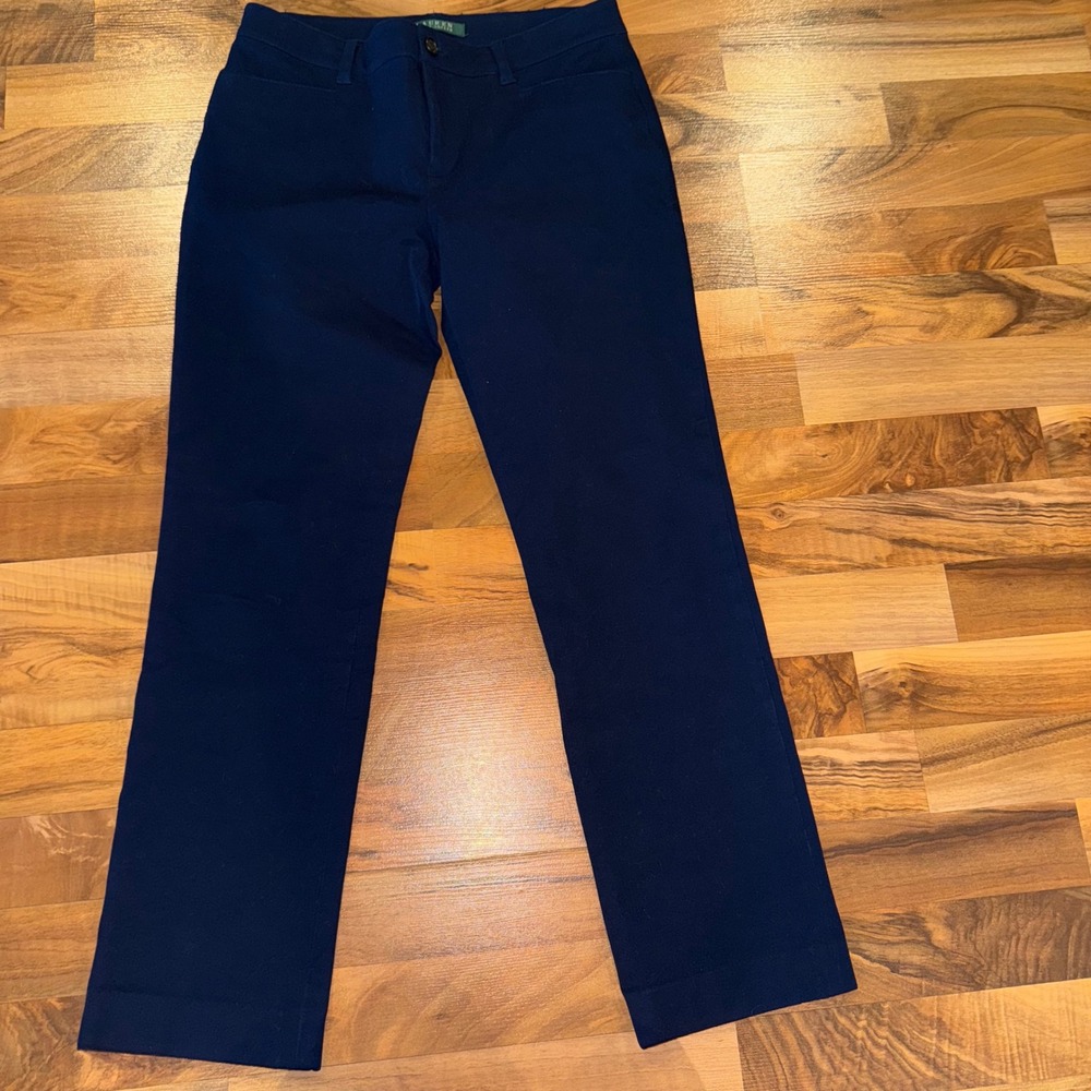 Lauren Ralph Lauren Navy Pant Women Size 4 Classic Stretch Career officecore